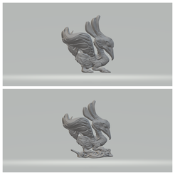 Blank-2-Grids-Collage.png Fichier STL Phoenix Bird Mythology Modèle à imprimer en 3D・Objet imprimable en 3D à télécharger