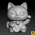 Render-1.6.png Lucky Neko Maneki - Cute Cat 3D Print Model