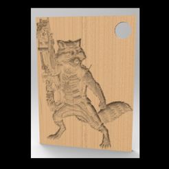 Rocket Racoon KEy Chain_v.1.jpg Free STL file Raccoon Keyrings・3D printable model to download