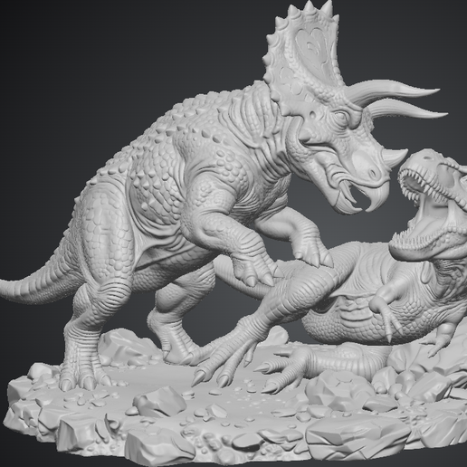 Triceratops vs Tyrannosaurus rex Diorama