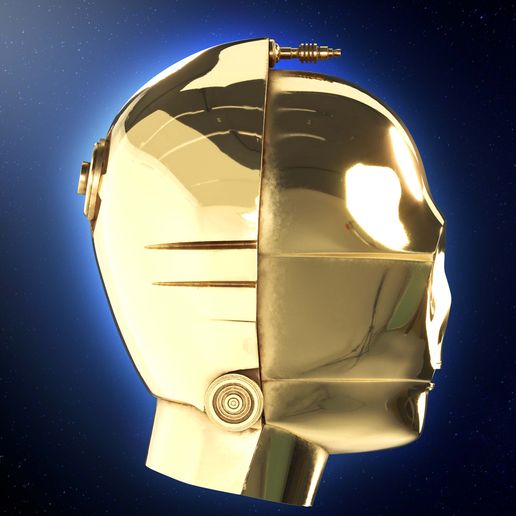 7.jpg C-3PO helmet head droid | Star Wars | 3d Print model