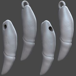 4-DIENTES-TRES-CUARTOS.jpg Descargar archivo STL gratis Pendiente colmillo de lobo - 4 versiones・Modelo para la impresora 3D