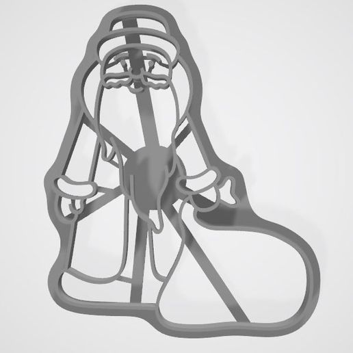 Cookie cutter Santa Claus - 3D model önizlemesi