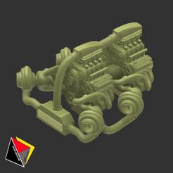 0211_406_LS_V8_Twin_Turbo_2_ENGINES.jpg STL file 1/64 Scale V8_Double Engine Diecast For Hot Rod With Long Chasis・3D printer model to download