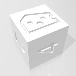 D6 - Baffled Cheese.jpg STL file D6 Baffled Cheese Symbol Logo・Template to download and 3D print