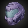 DoomGuyHelmetFront34LeftRandom.jpg Doom Guy Helmet for Cosplay 3D print model