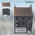 2.jpg House with a ground-floor shop, double bay windows on the upper floor, and a garden wall (23) - Modern WW2 WW1 World War Diaroma Wargaming RPG Mini Hobby