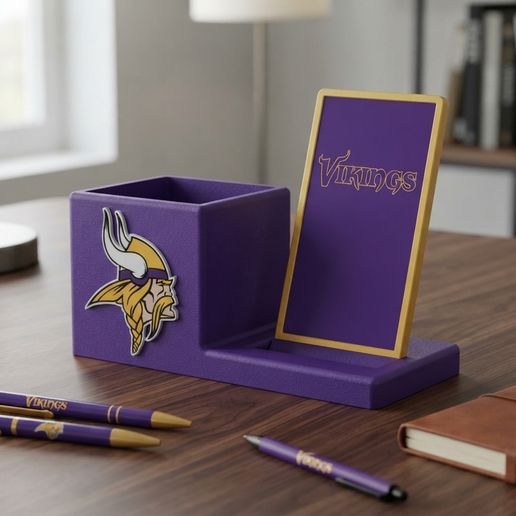 VIKINGS PEN AND PHONE HOLDER