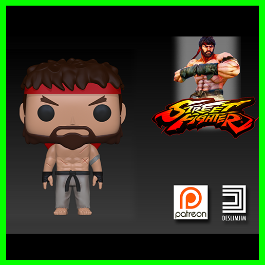 👴 RYU OLD VERSION - STREET FIGHTER FUNKO POP・ 3D File for 3D