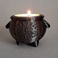 20230702_144859.jpg Cauldron Tea Light Holder, Witchy Candle, Wicca