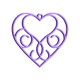 base_heart_rose.stl 3D printed Quilling Heart
