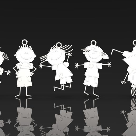 Kids Scribble Lines Pendant - Version 1