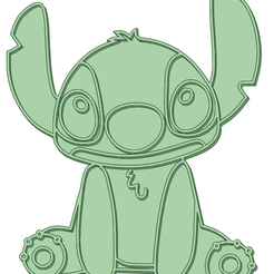 Stitch-sentado-90mm_e.png STL file Stitch sitting 90mm cookie cutter・Design to download and 3D print