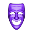 comedy mask STL.stl Theater Comedy Mask - Stylized 3D Model