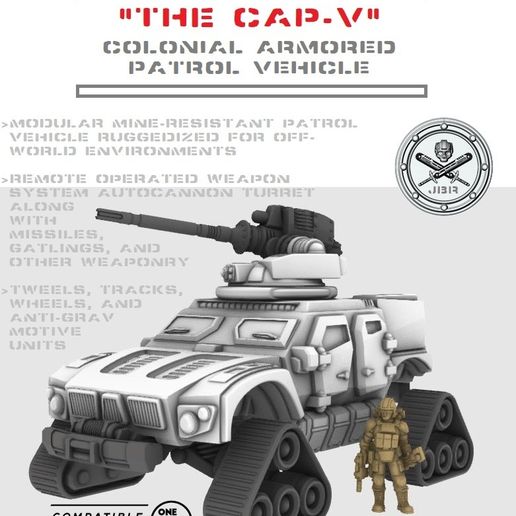 🎲 Colonial Armored Patrol Vehicle (CAP-V)・ 3D File for 3D printing・Cults