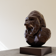 gorilla-head-bust-low-poly-5.png Gorilla head bust low poly 3d print stl file