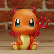 CharmanderDevil01.png Charmander Chibi Halloween Devil Pokemon