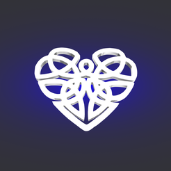 pendant-render-2.png STL file Celtic knot heart, pendant [COMMERCIAL LICENSE]・3D printing model to download