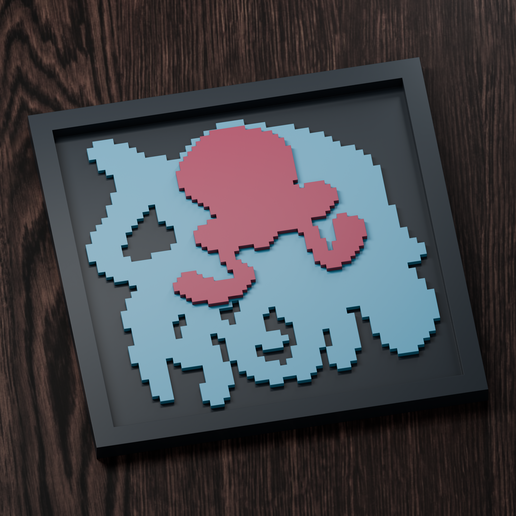 Tentacruel Line - Pokemon Silhouette Frame | Gen 2 sprite style | STL