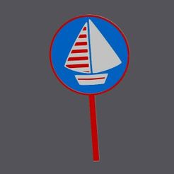 30-cct.jpg STL file Cupcake Topper - boat 30・3D printer design to download