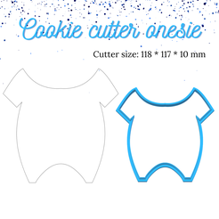 te te tee eee we et o a : oe e eet ° ne te tee Ce ee 7 Je . : . ce - . 7. ¢ ee, ° % a oe . Cutter size: 118 * 117 * 10 mm Cookie cutter baby onesie | Baby shower cookie cutters | Baby shower | It's a boy | Baby onesie | Cookie cutter | Cookie cutters