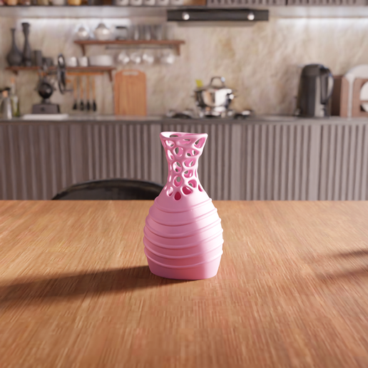 untitled6.png 3D Modern Wireframe Vase STL File - 056