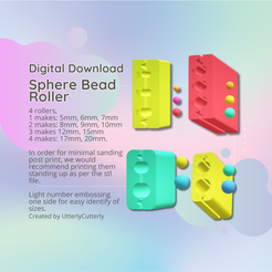 Cover-7.png 3D-Datei Sphere Circle Polymer Clay Bead Roller STL - 4 Walzen, 10 verschiedene Größen- STL Digital File Download- Print Yourself Digital File・3D-Druckvorlage zum Herunterladen