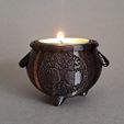 20230702_144853.jpg Cauldron Tea Light Holder, Witchy Candle, Wicca