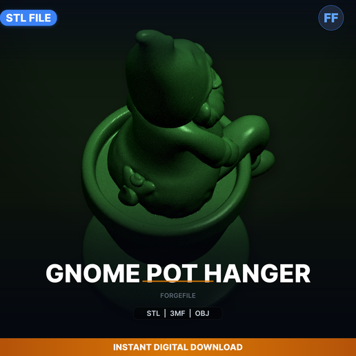 Gnome Pot Hanger - 3D Printable STL File