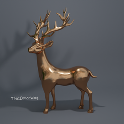 deeer01.png Файл STL Украшение в виде скульптуры оленя・Дизайн 3D принтера для загрузки