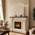 12-4.png Luxury Classical Fireplace Mantel with Overmantel STL 3D Model for CNC Wood Carving and 3D Printing