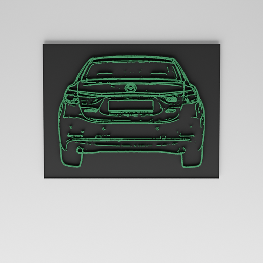 🚗 Mazda Silhouette Outline Wall Art 3D Picture Frame Pack・ STL File for ...
