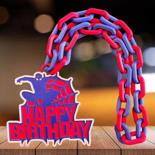 HAPPY BIRTHDAY SPIDERMAN CHAIN