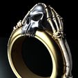 Untitled-7.jpg DeathEmbrace  Gothic Skeleton Skull Ring  3D Printable