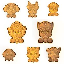 InShot_20220216_120008365.jpg STL file PAW PATROL COOKIE CUTTERS SET / Puppy Patrol Cookie Cutters・Design to download and 3D print, 3D_Rodriguez