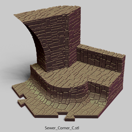 Sewer_Corner_C.png 3D file PuzzleLock Sewers & Undercity・Design to download and 3D print, Zandoria
