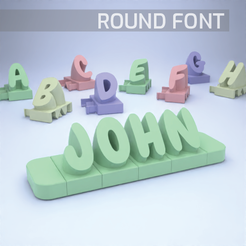 Round-Font.png Файл 3D 3D имя из букв - круглый шрифт・Модель для загрузки и 3D печати
