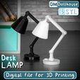 Desk_Lamp.jpg 1:12 Scale Desk Lamp STL File for 3D Printing - Modern Miniature Dollhouse Furniture - Perfect STL for Dollhouse Interiors