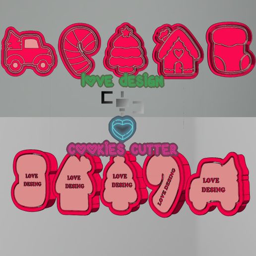 SET OF MINI BOOKMARKS FOR ADVENT CALENDAR - 3D model önizlemesi