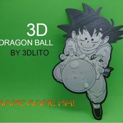 KAME_KAME.jpg Download free STL file 3D Drawing Son Goku (DRAGON BALL) • Object to 3D print, 3dlito