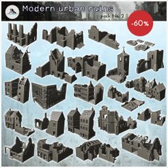WB-GD-P01-Urban-modern-buildings-pack-No.-1.jpg Datei 3D Modern urban ruins pack No. 2 - Modern WW2 WW1 World War Diaroma Wargaming RPG・Modell für 3D-Druck zum herunterladen