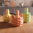 untitled.png 3D Wicker Bottles Decor STL File - 188