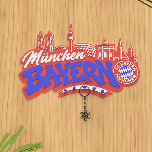 FC BAYERN MÜNCHEN SKYLINE SCHLÜSSELBRETT