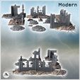 3.jpg Set of ruins with wall sections, windows, and debris (1) - Modern WW2 WW1 World War Diaroma Wargaming RPG Mini Hobby