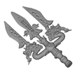 Shuang Long San Cha Ji -05-PNG.png Tridente cinese classico a doppio dragone