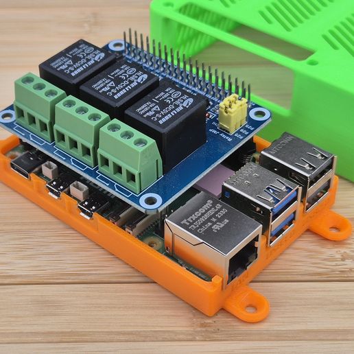 Raspberry Pi 5 - Waveshare 3x Relay HAT Housing by Nerdiy.de