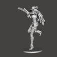 cybercowgirl3.jpg CYBER COWGIRL MODELO EM MINIATURA PARA JOGOS DE FICÇÃO CIENTÍFICA RPG DND