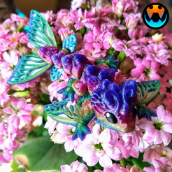 6.png 3D-Datei Schmetterling Wyvern, Drachenbaby, niedlich, beweglich, leicht zu bedrucken・Design für 3D-Drucker zum herunterladen