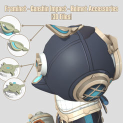 Freminet-Genshin-Impact-Helmet-Accessories-New.png Freminet - Genshin Impact - Helmet Accessories Top and Back Side [ 3D FILE .STL ]