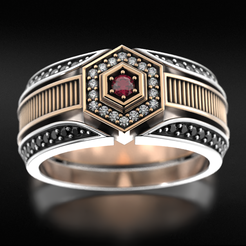 CG-render.2256.png Fichier STL Bague élégante avec diamants 669・Objet pour impression 3D à télécharger